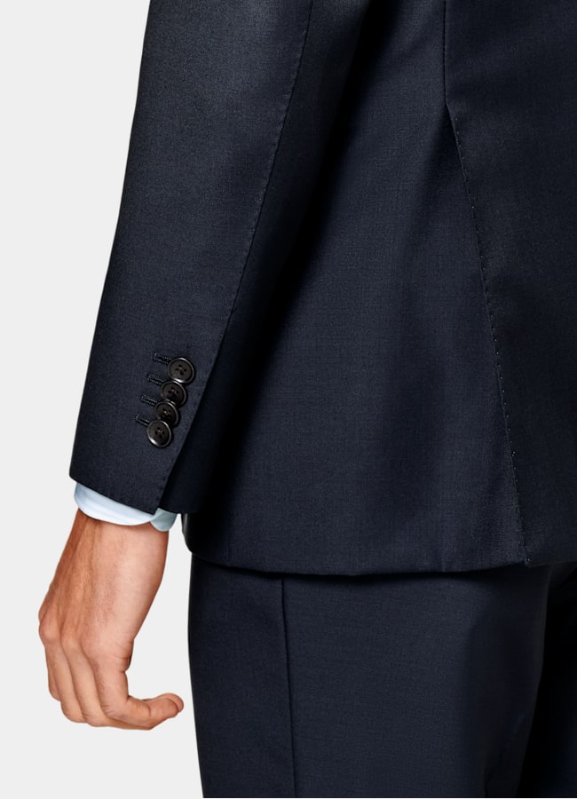 SUITSUPPLY All Season Pure S110's Wool by Vitale Barberis Canonico, Italy Navy Tailored Fit Lazio Suit Jacket