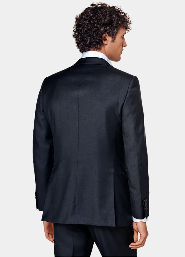 SUITSUPPLY All Season Pure S110's Wool by Vitale Barberis Canonico, Italy Navy Tailored Fit Lazio Suit Jacket