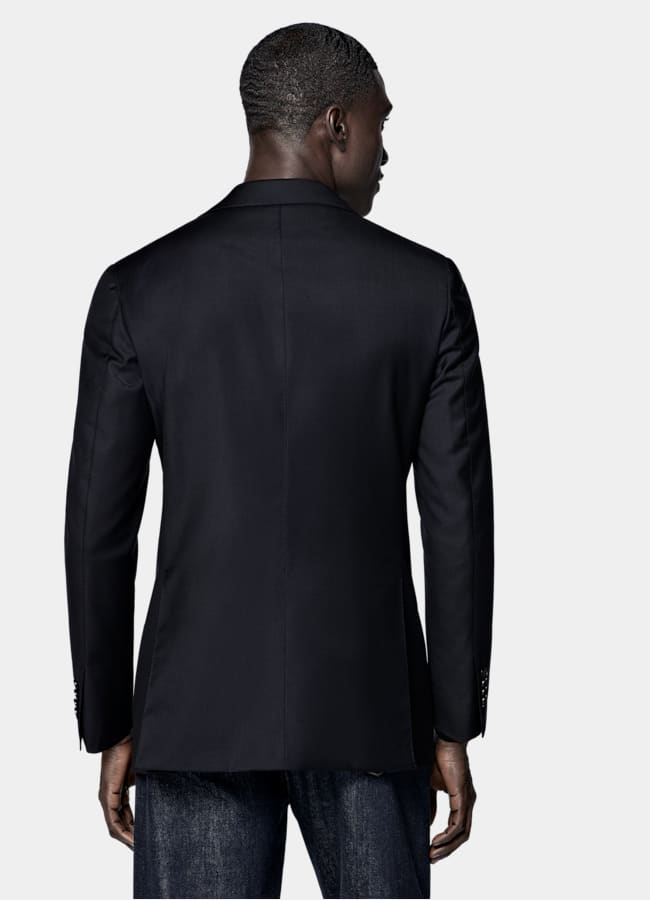 SUITSUPPLY All Season Pure S110's Wool by Vitale Barberis Canonico, Italy Navy Tailored Fit Havana Suit Jacket