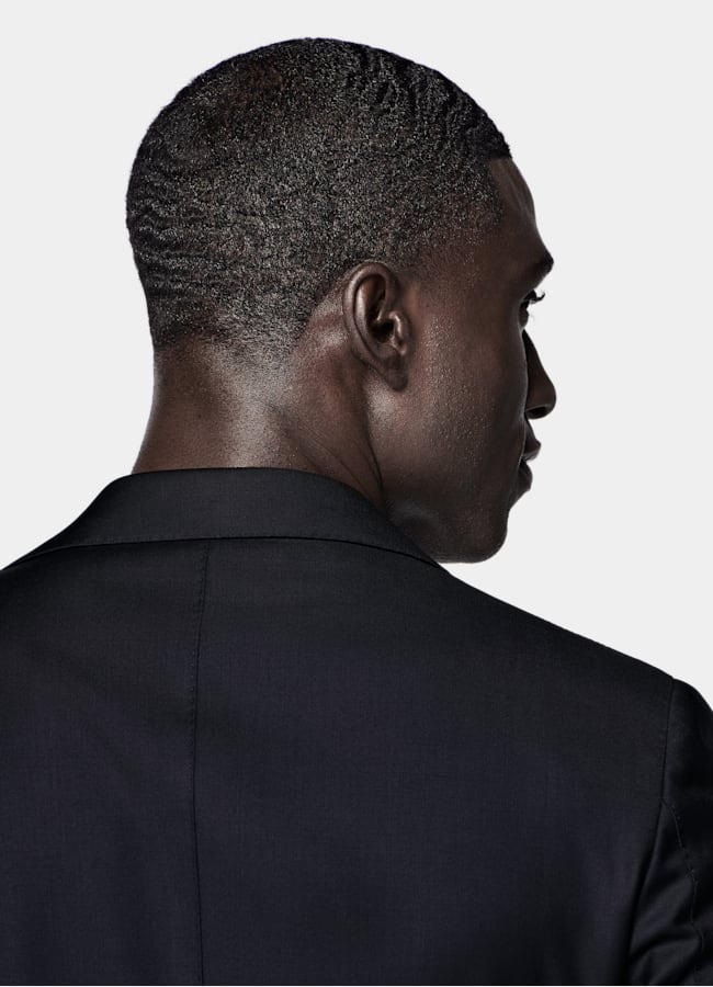 SUITSUPPLY All Season Pure S110's Wool by Vitale Barberis Canonico, Italy Navy Tailored Fit Havana Suit Jacket