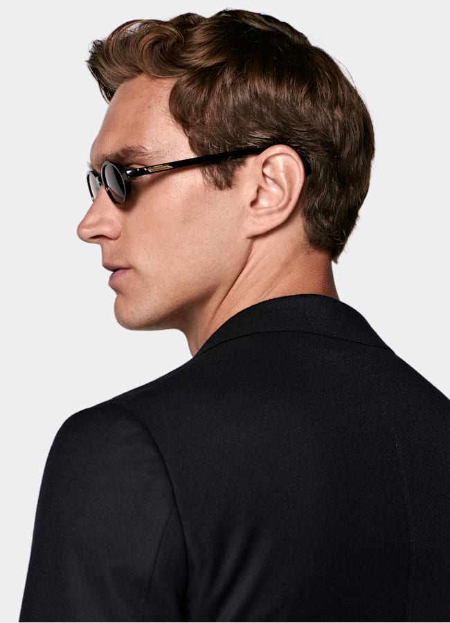 SUITSUPPLY Winter Reiner S120er Schurwolle-Flanell von Vitale Barberis Canonico, Italien Havana Anzugsakko Navy Tailored Fit