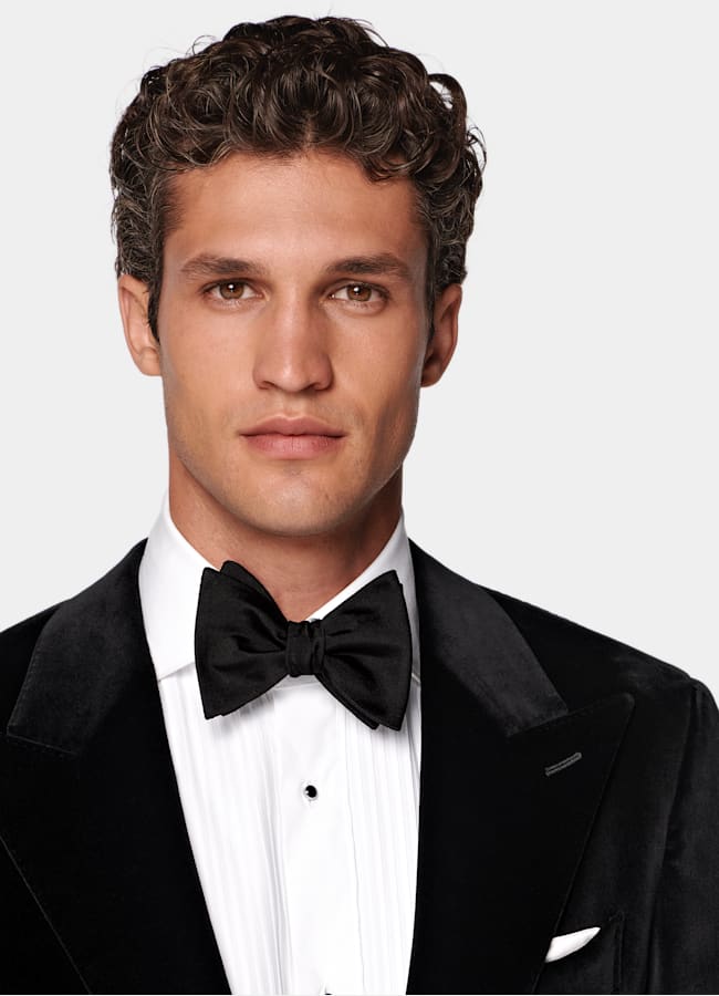 SUITSUPPLY Winter Stretch-Baumwolle Samt von Pontoglio, Italien Havana Dinner Jacket schwarz Tailored Fit