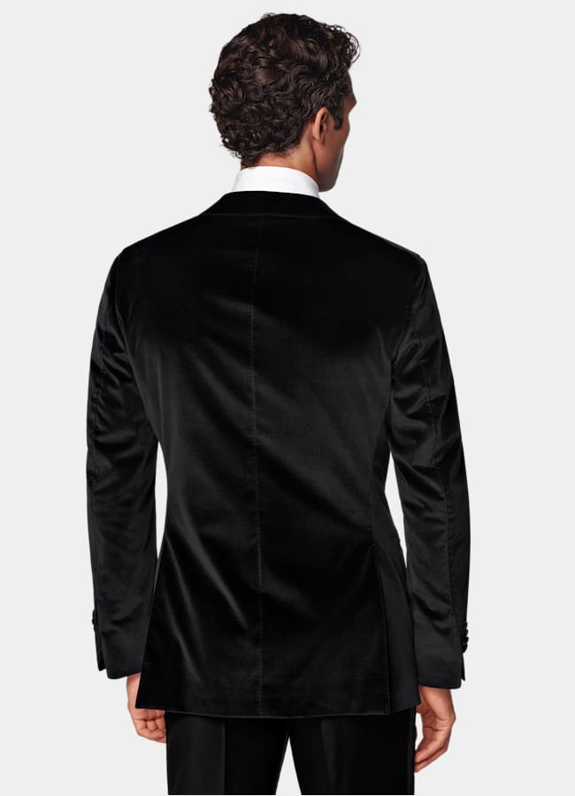 SUITSUPPLY Winter Stretch-Baumwolle Samt von Pontoglio, Italien Havana Dinner Jacket schwarz Tailored Fit