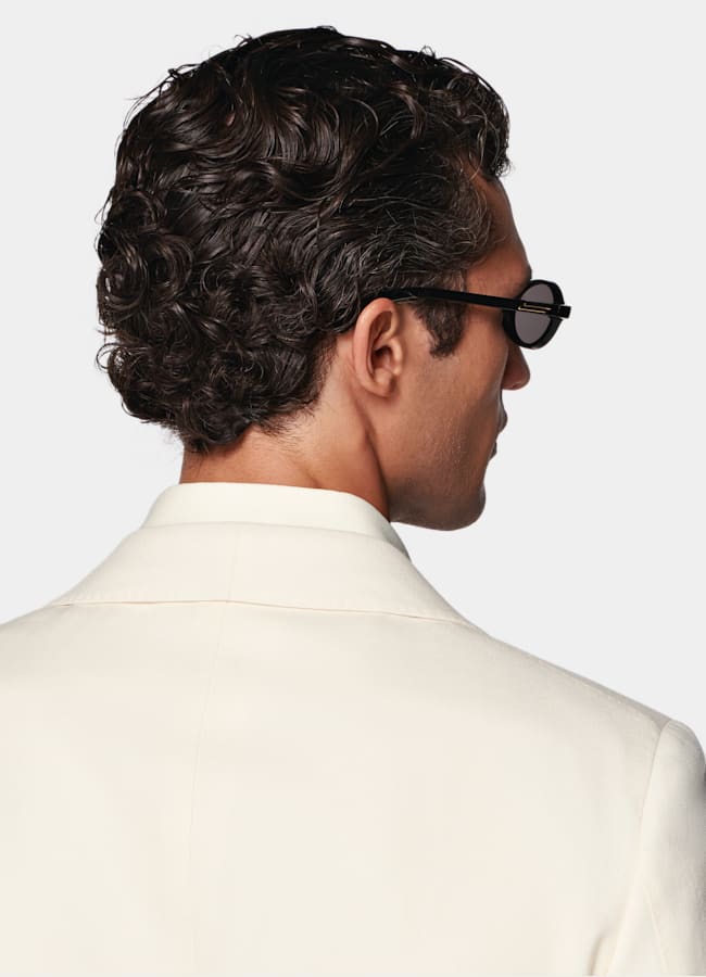 SUITSUPPLY All Season Lana de 4 cabos sin arrugas de Rogna, Italia Blazer de esmoquin Havana color crudo corte Tailored