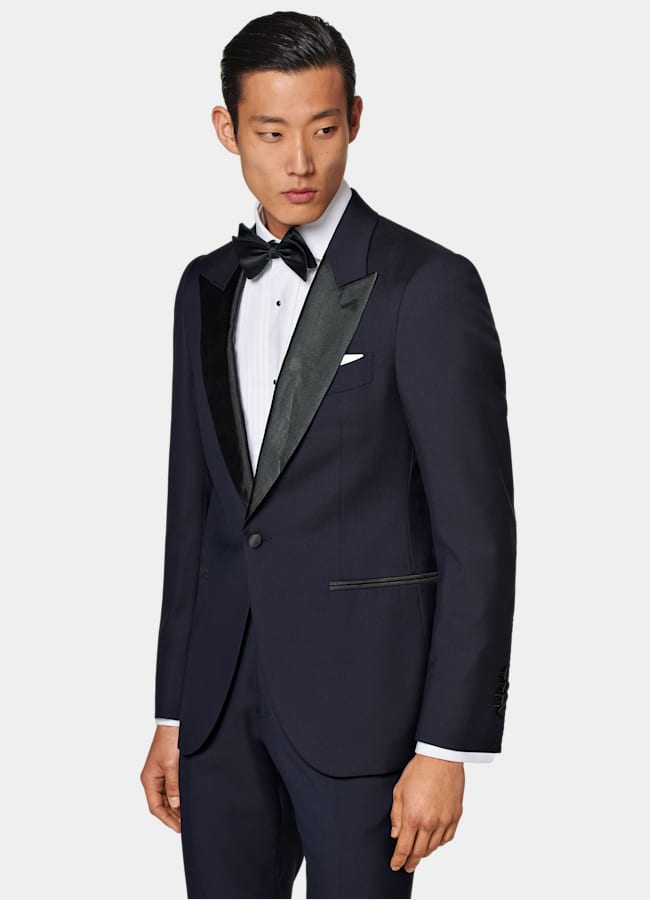 SUITSUPPLY All Season Pure S110's Wool by Vitale Barberis Canonico, Italy Navy Tailored Fit Lazio Dinner Jacket