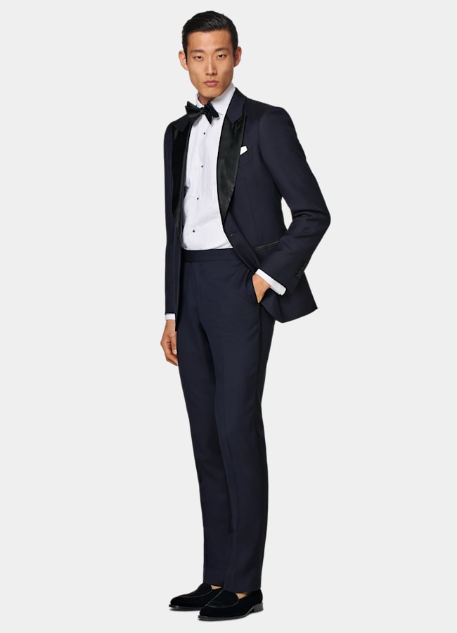 SUITSUPPLY All Season Pure S110's Wool by Vitale Barberis Canonico, Italy Navy Tailored Fit Lazio Dinner Jacket