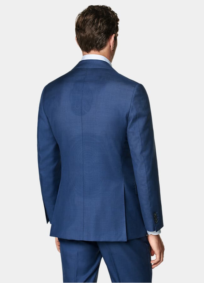 SUITSUPPLY All Season Pure S110's Wool by Vitale Barberis Canonico, Italy Mid Blue Tailored Fit Havana Suit Jacket