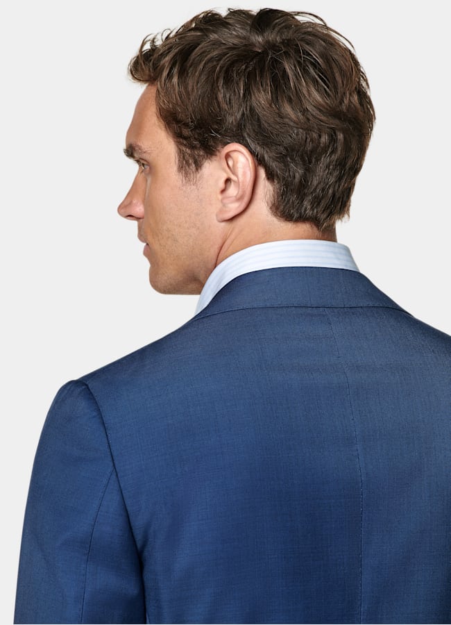 SUITSUPPLY All Season Pure S110's Wool by Vitale Barberis Canonico, Italy Mid Blue Tailored Fit Havana Suit Jacket