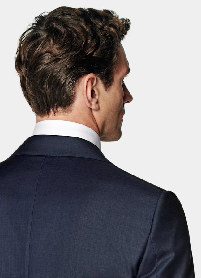 SUITSUPPLY All Season Pure S110's Wool by Vitale Barberis Canonico, Italy Mid Blue Tailored Fit Havana Suit Jacket