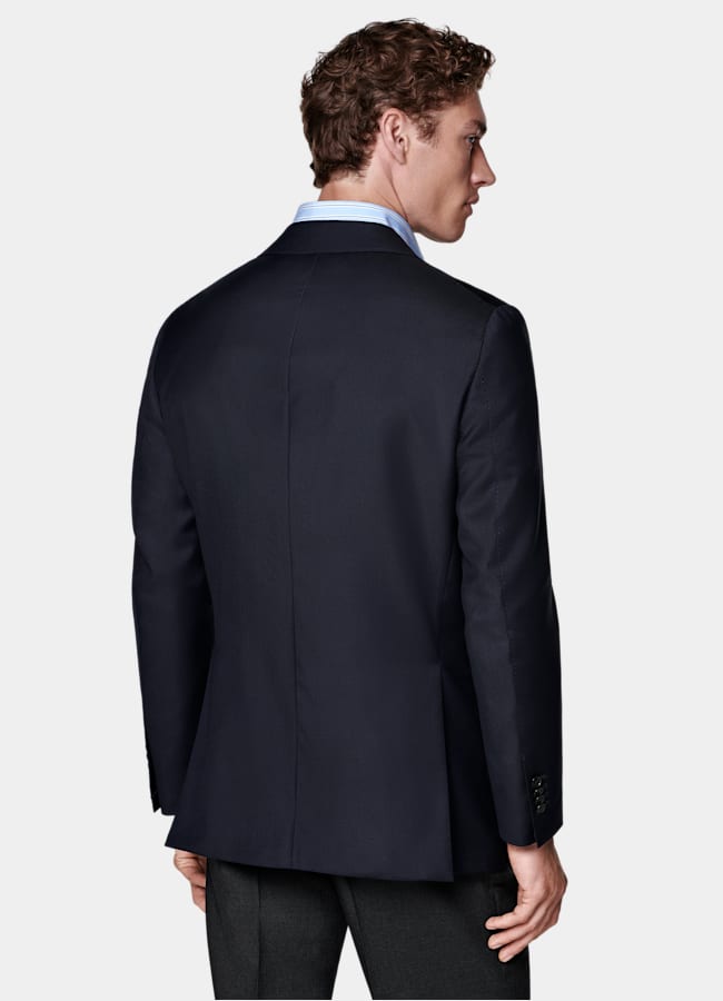 SUITSUPPLY All Season Pure Wool by Reda, Italy Navy Perennial Tailored Fit Havana Suit Jacket