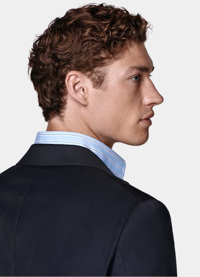 SUITSUPPLY All Season Pure Wool by Reda, Italy Navy Perennial Tailored Fit Havana Suit Jacket