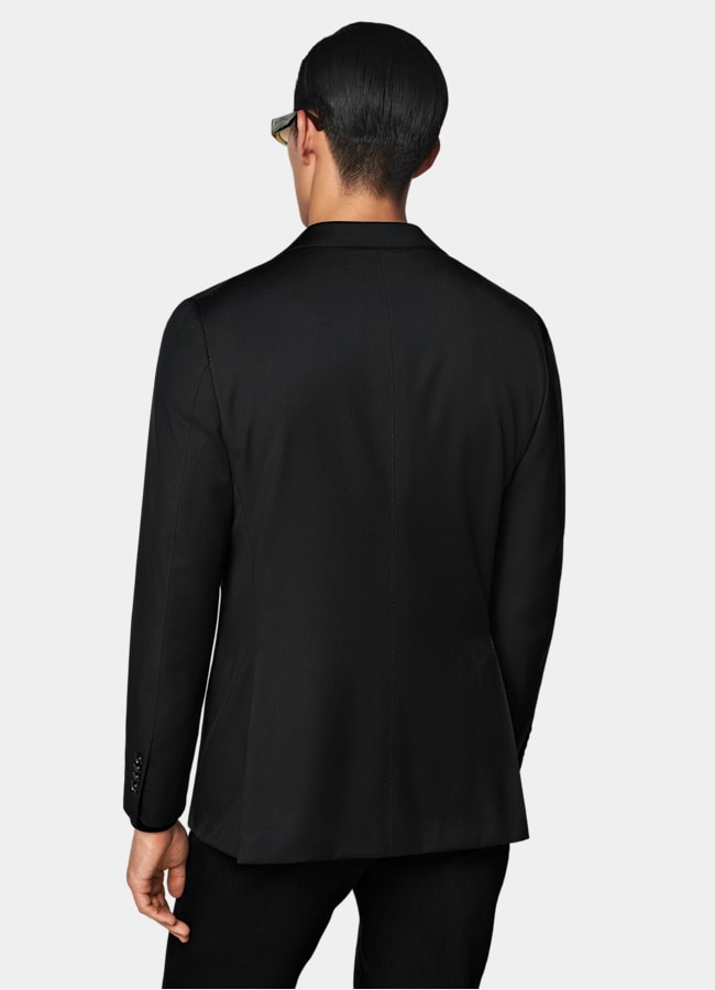 SUITSUPPLY All Season Pure Wool by Reda, Italy Black Perennial Tailored Fit Havana Suit Jacket