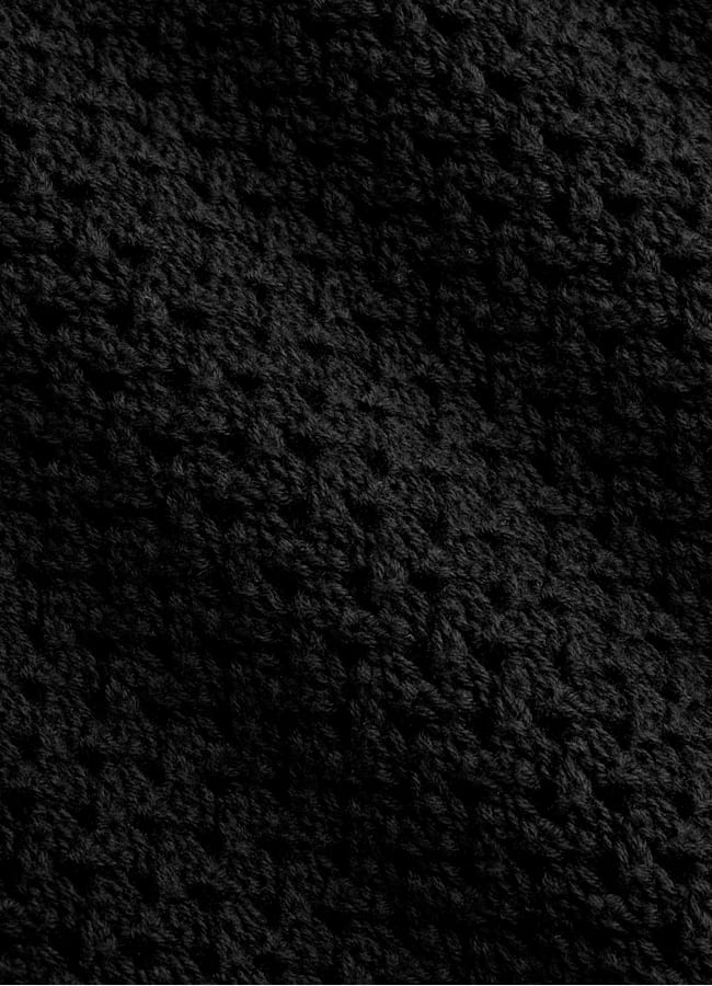 SUITSUPPLY Pure Cotton Black Crochet Buttonless Polo