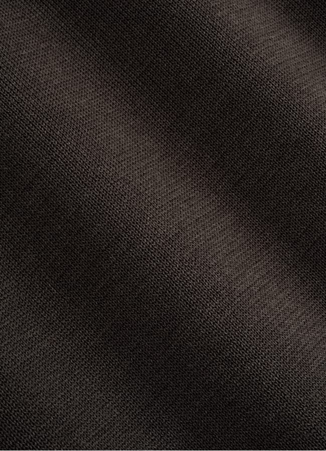 SUITSUPPLY Cotton Silk Dark Brown Long Sleeve Polo