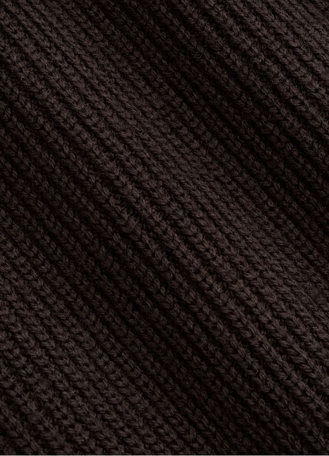 SUITSUPPLY Pure Wool Dark Brown Ribbed Turtleneck