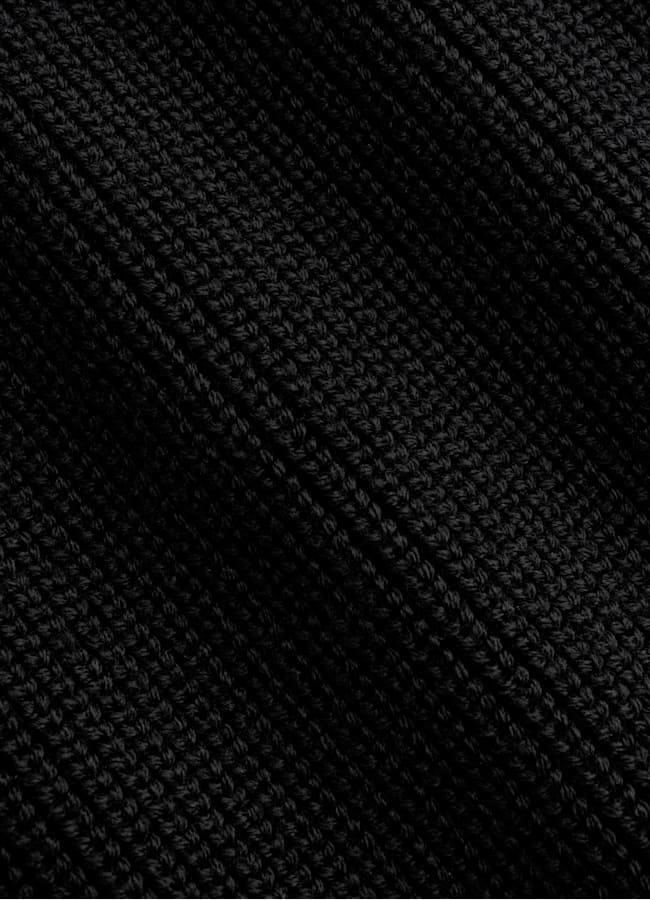 SUITSUPPLY Pure Wool Black Ribbed Zip Cardigan