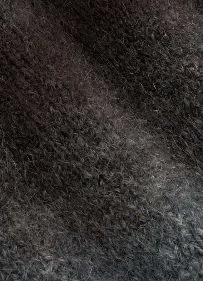 SUITSUPPLY Mohair, nylon, laine Pull à col rond dégradé marron foncé