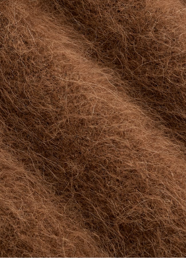 SUITSUPPLY Alpaka Mischung Rundhalspullover mittelbraun