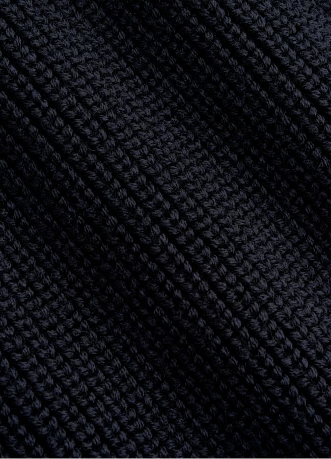 SUITSUPPLY Pure Wool Navy Ribbed Crewneck