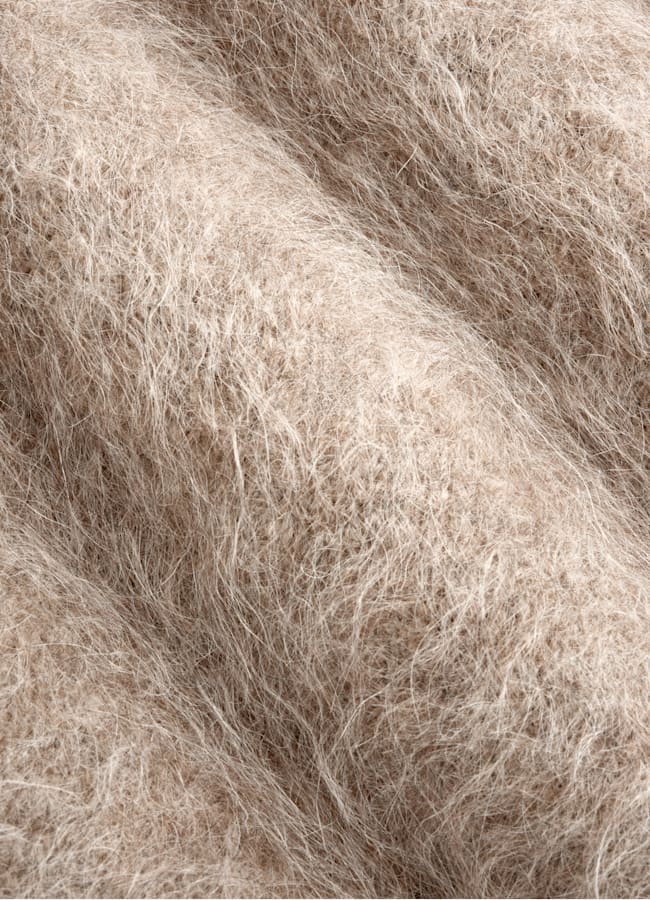 SUITSUPPLY Mélange alpaga Pull col rond taupe