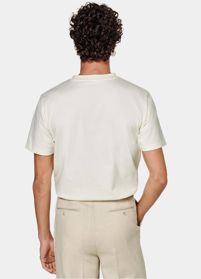 SUITSUPPLY Pure Cotton Off-White Crewneck T-Shirt