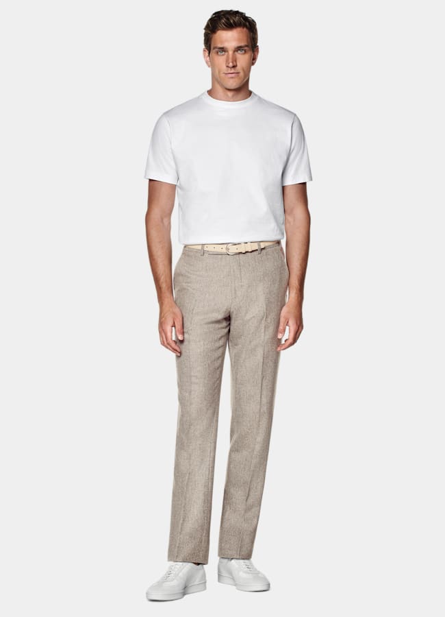 SUITSUPPLY Puro algodón Camiseta blanca cuello redondo