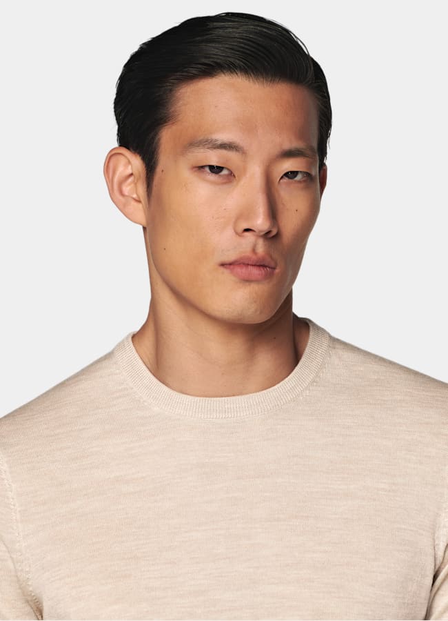 SUITSUPPLY Pure Wool Sand Merino Crewneck