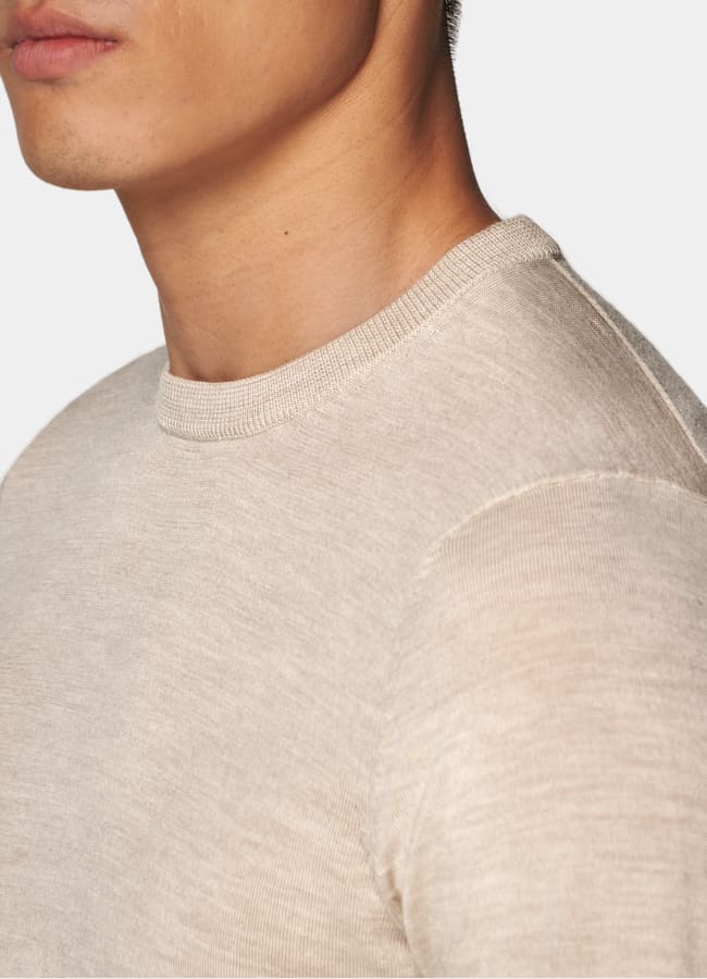 SUITSUPPLY Pure Wool Sand Merino Crewneck