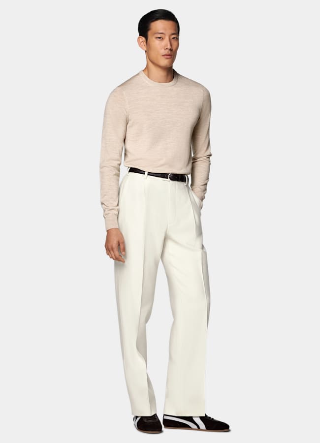 SUITSUPPLY Pure Wool Sand Merino Crewneck
