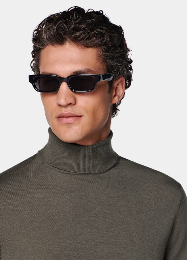 SUITSUPPLY Pure Wool Green Turtleneck