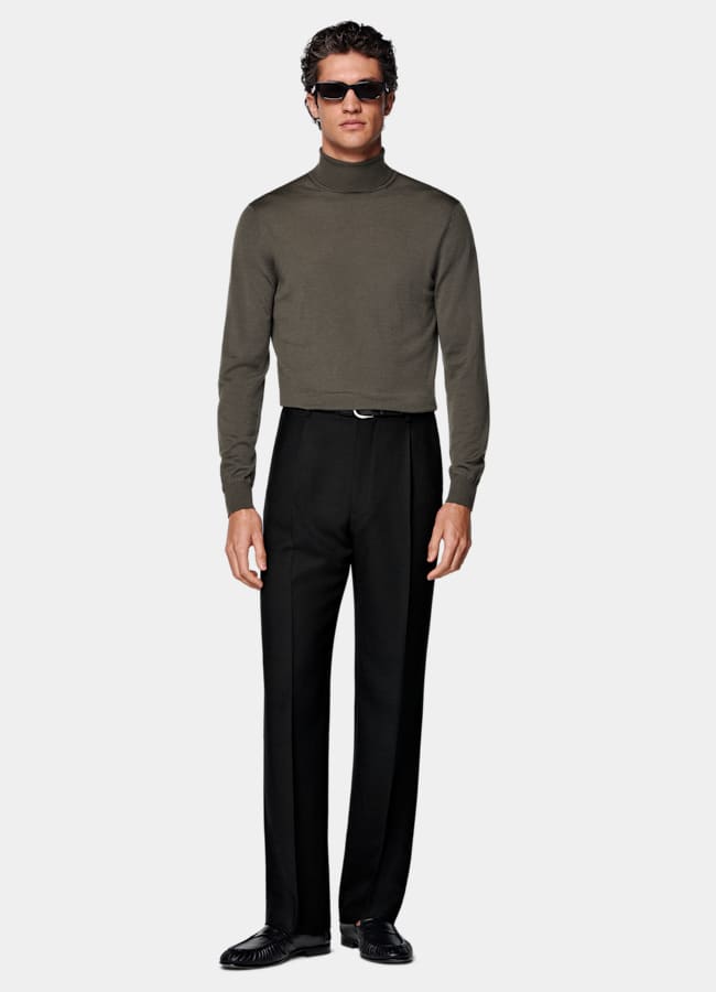SUITSUPPLY Pure Wool Green Turtleneck