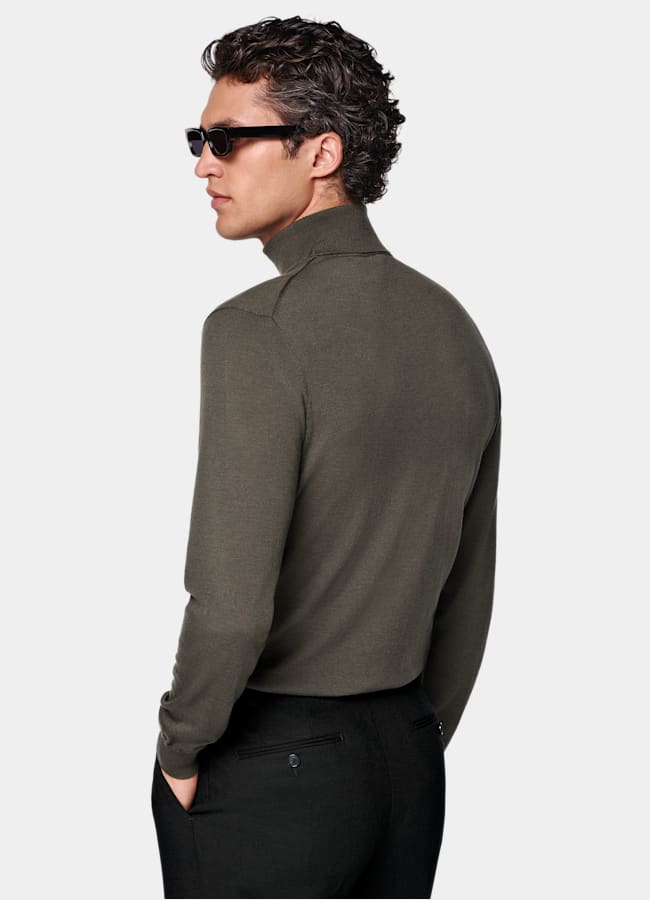 SUITSUPPLY Pure Wool Green Turtleneck