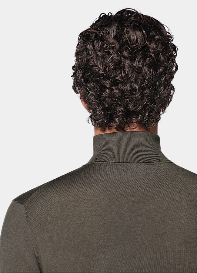 SUITSUPPLY Pure Wool Green Turtleneck