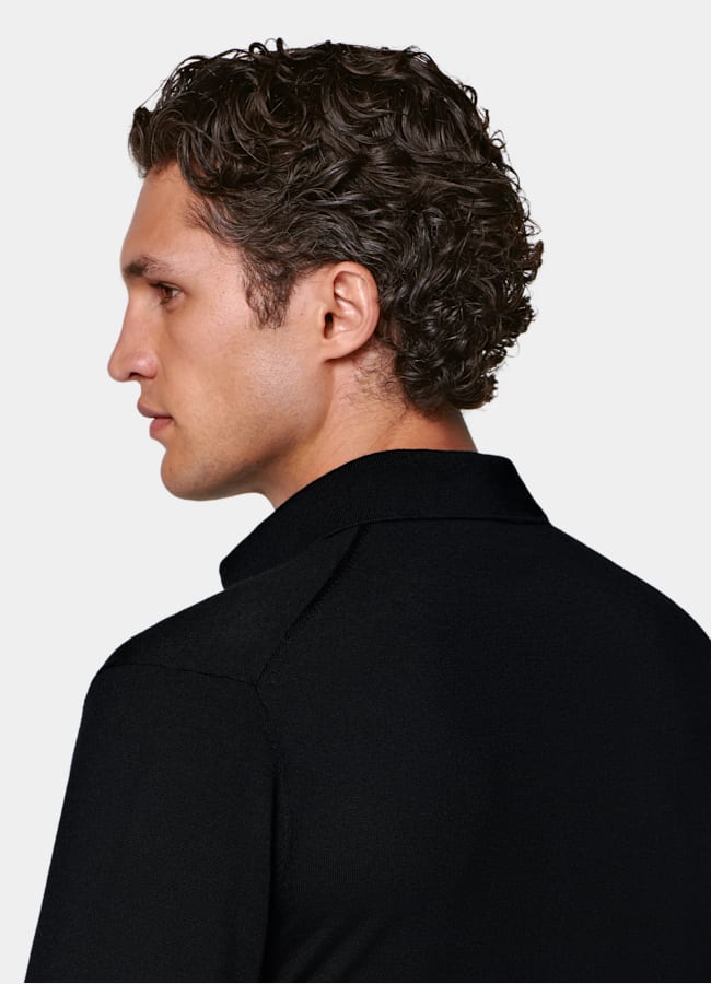 SUITSUPPLY Pure laine Polo manches longues noir