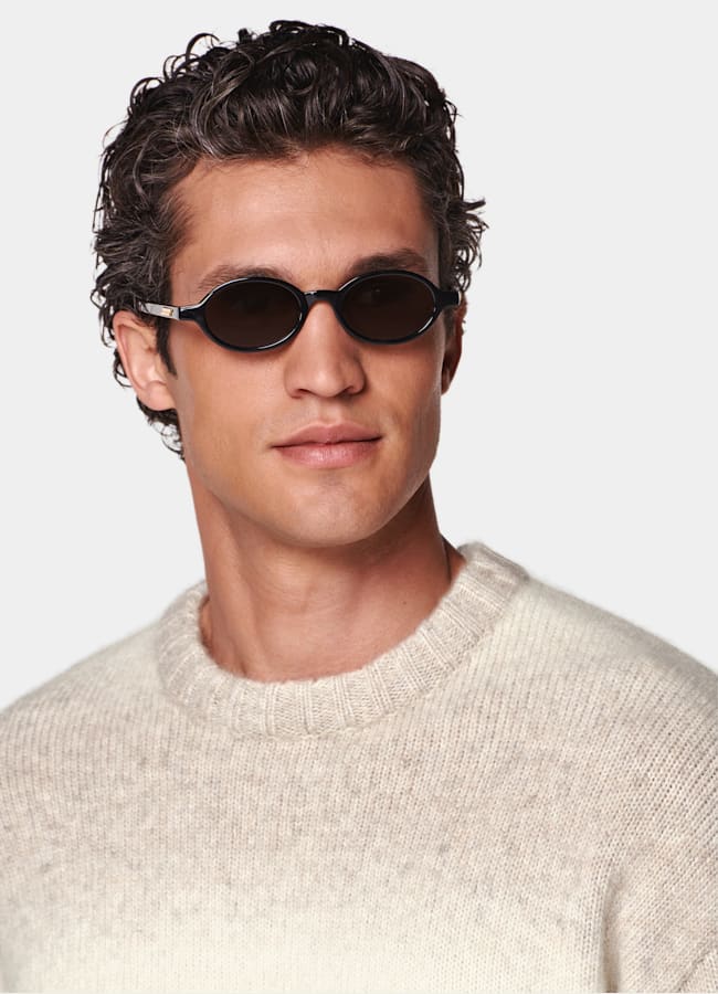 SUITSUPPLY Mohair Nylon Wool Sand Dégradé Crewneck