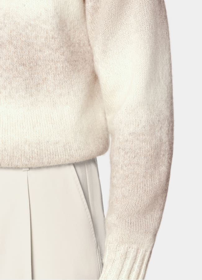 SUITSUPPLY Mohair Nylon Wool Sand Dégradé Crewneck