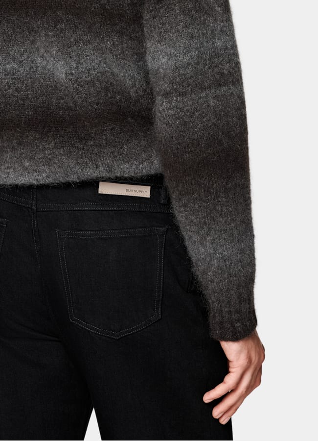 SUITSUPPLY Mohair, nylon, laine Pull à col rond dégradé marron foncé