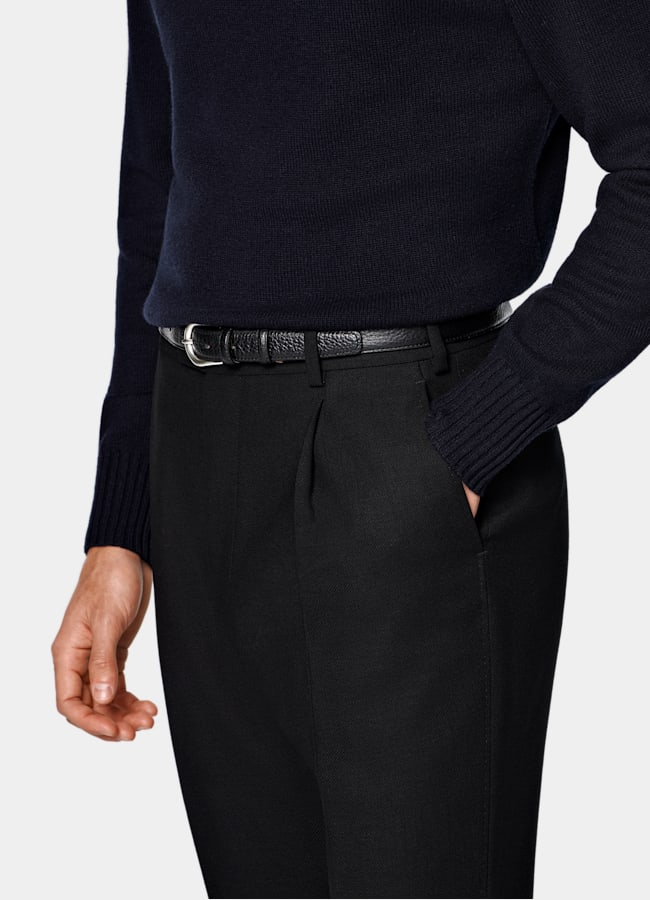 SUITSUPPLY Pur cachemire Col roulé bleu marine