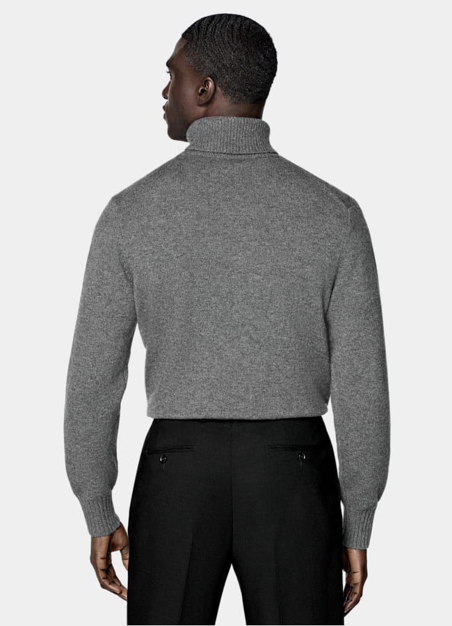 SUITSUPPLY Pure Cashmere Mid Grey Turtleneck