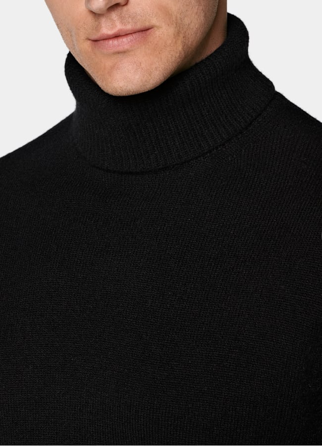 SUITSUPPLY Pure Cashmere Black Turtleneck