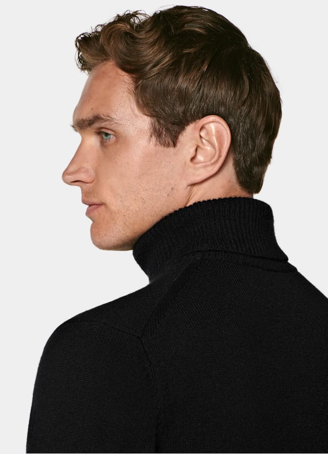 SUITSUPPLY Pure Cashmere Black Turtleneck
