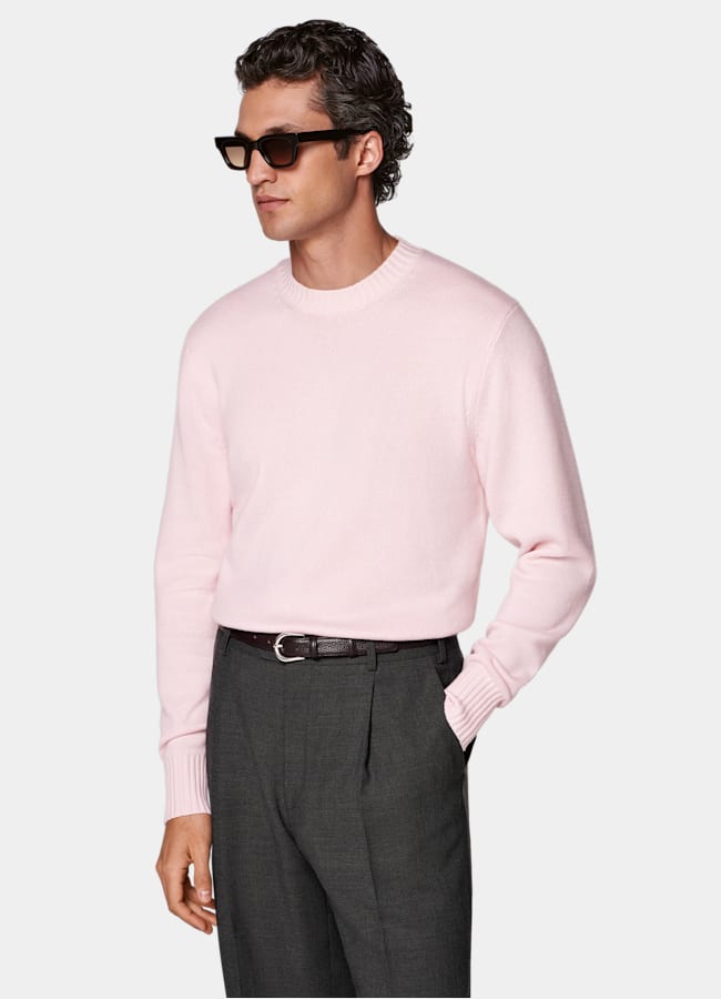 SUITSUPPLY Pure Cashmere Pink Crewneck