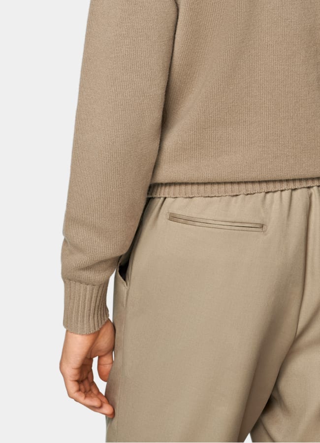 SUITSUPPLY Pure Cashmere Mid Brown Crewneck