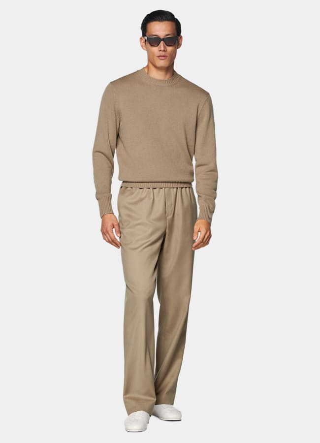 SUITSUPPLY Pure Cashmere Mid Brown Crewneck