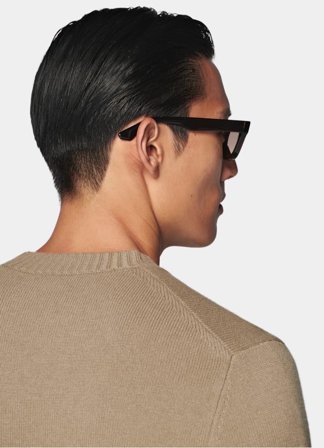 SUITSUPPLY Pure Cashmere Mid Brown Crewneck