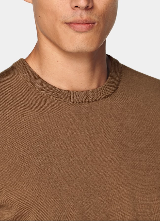 SUITSUPPLY Pure Wool Brown Crewneck