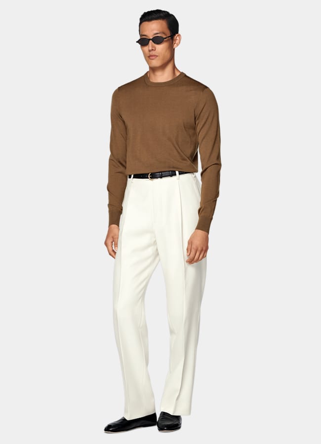 SUITSUPPLY Pure Wool Brown Crewneck