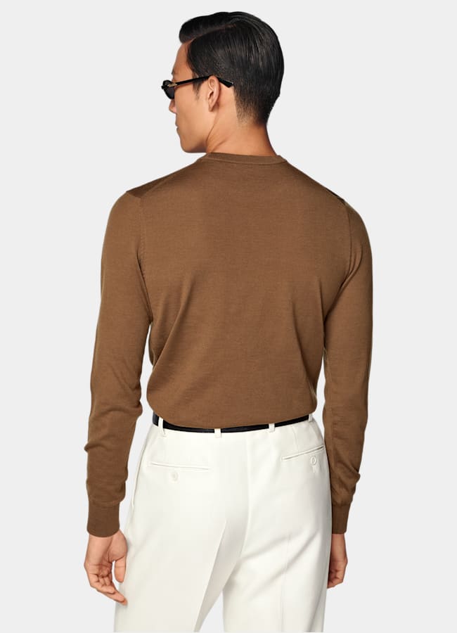 SUITSUPPLY Pure Wool Brown Crewneck