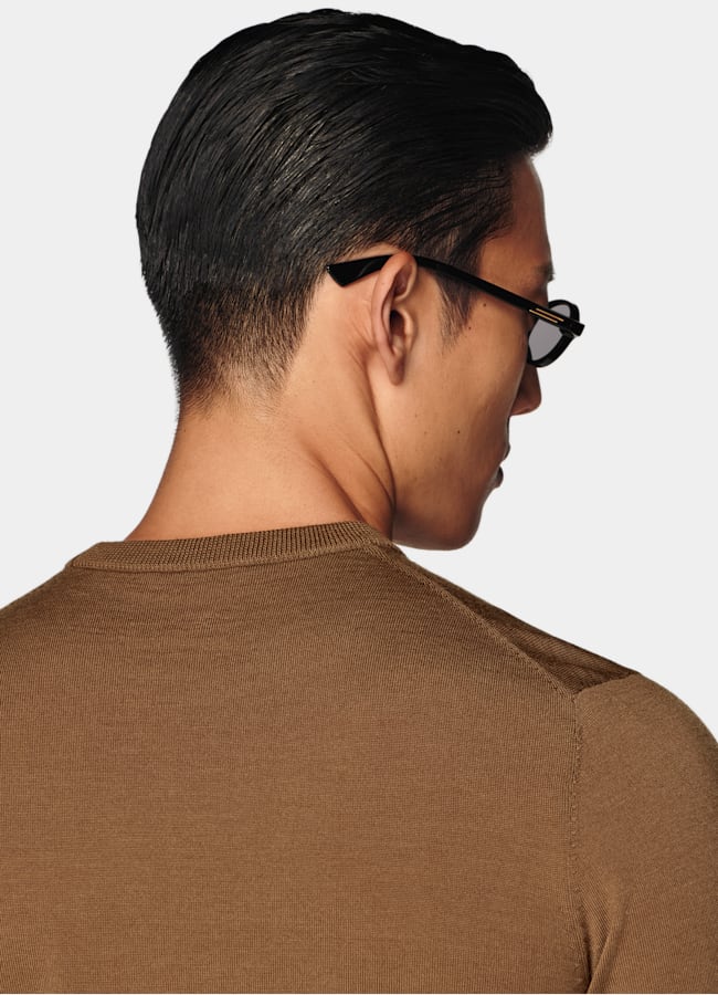 SUITSUPPLY Pure Wool Brown Crewneck