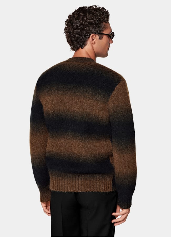 SUITSUPPLY Mohair Nylon Wool Brown D&eacute;grad&eacute; Cardigan